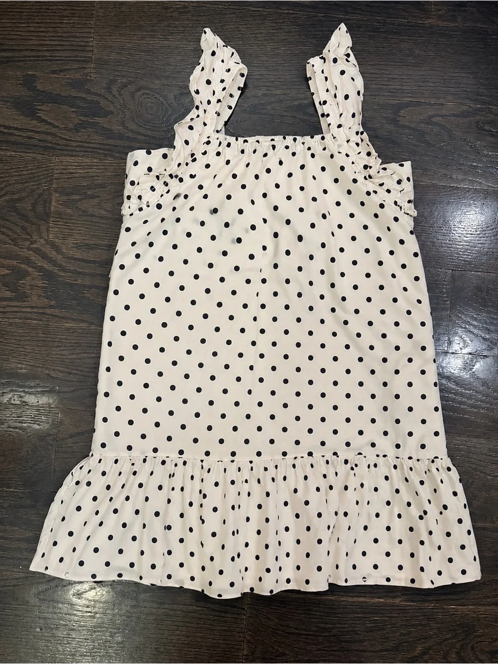 Gap Girls Cream Polka Dot Ruffle Dress